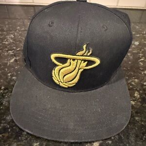 Mitchell & Ness Miami Heat Black Cap with Gold Logo